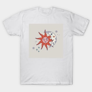 Moon and sun faces T-Shirt